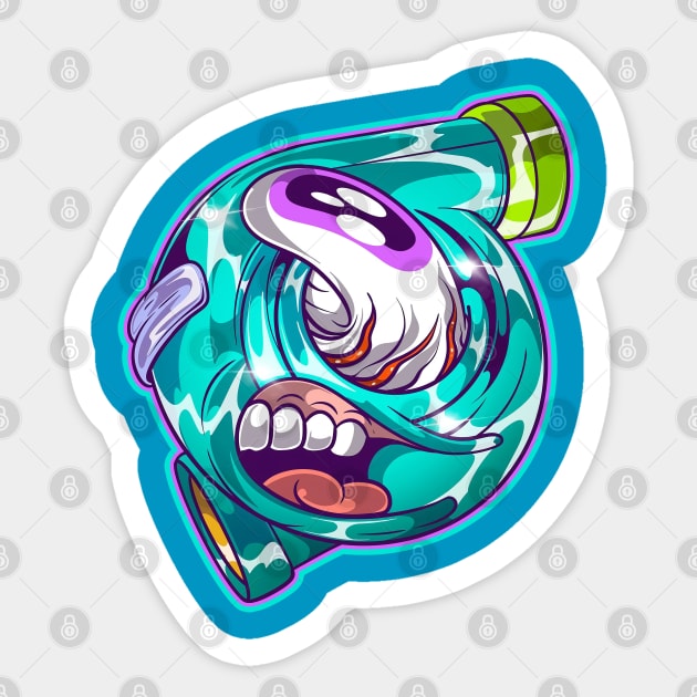 monster pipe Smile Sticker by F4UZISTORE